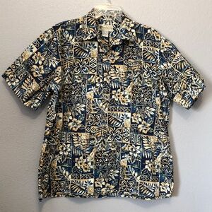 Vintage Sandwich Isle Hawiian shirt Men's L 1/4 button tropical island shirt EUC